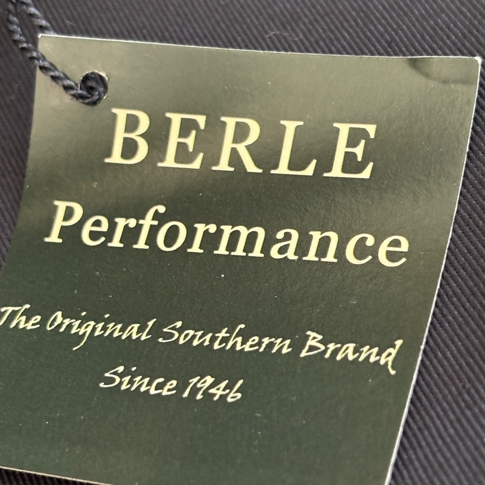 BERLE Men’s Dress Pants Navy Blue Pleated New with Tags Size 40 Short - Picture 5 of 7